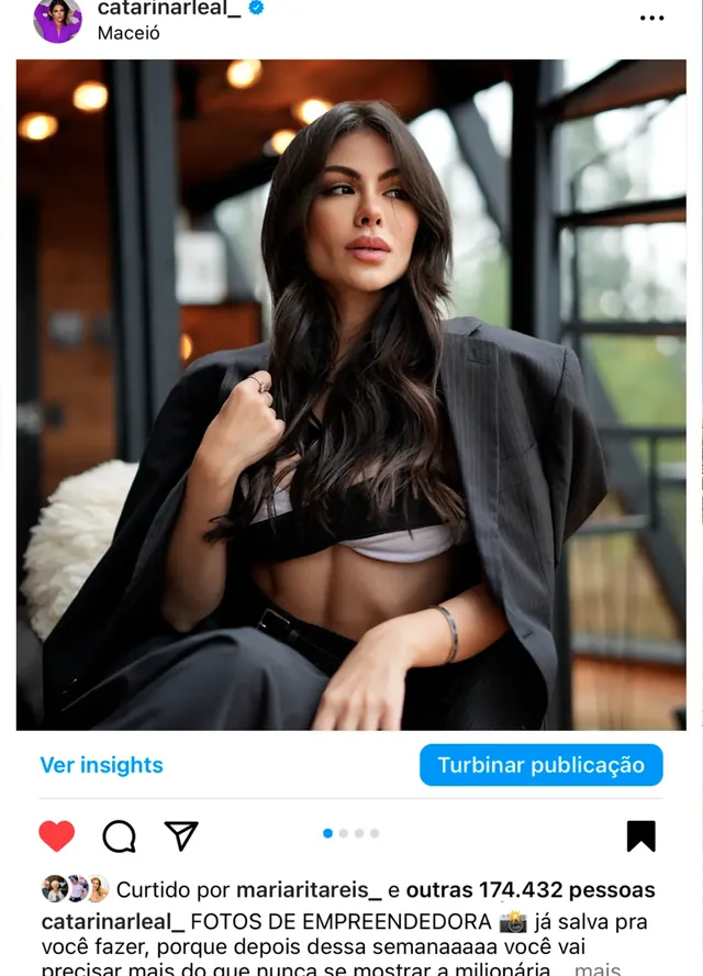 Passo 5: a mesma foto publicada no Instagram da Catarina